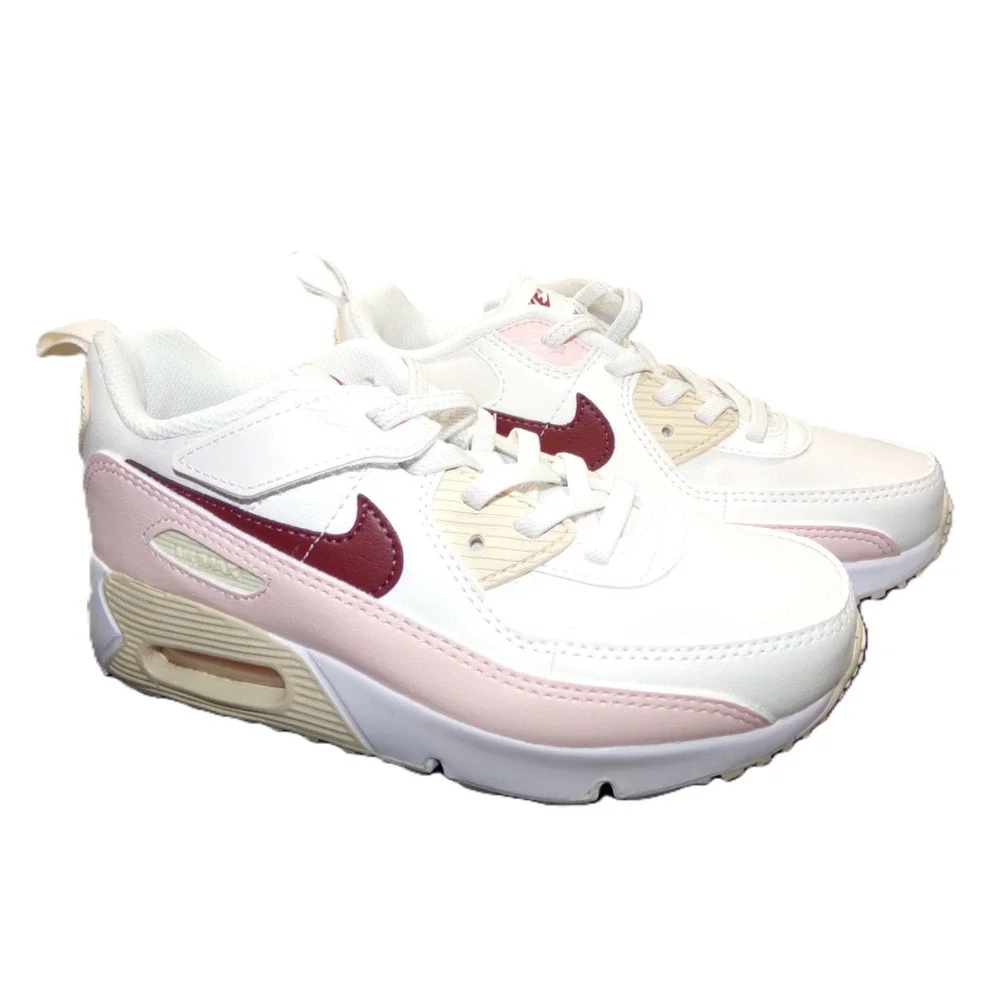 Nike Air‎ Max 90 Girls Phantom/Echo Pink/Sail/Dark Team Red Size 1.5